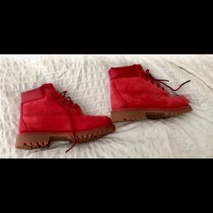 Red Timberlands Kids Size 2- NEVER BEEN USED
